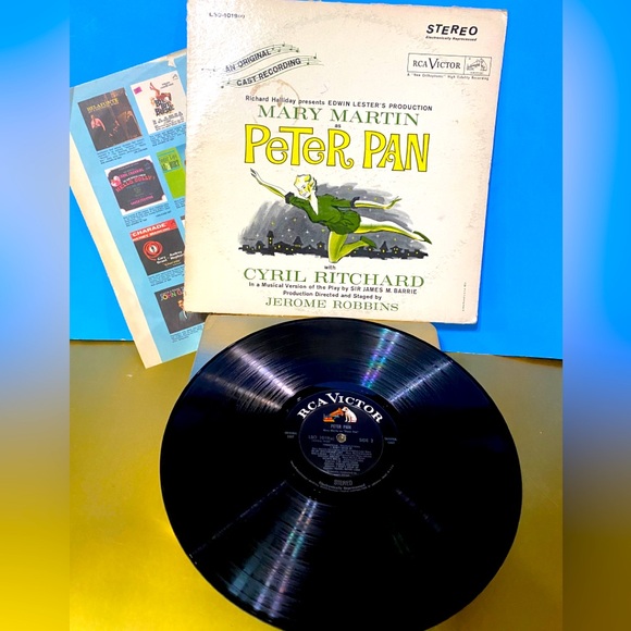 PETER PAN 60s MUSICAL VERSION RCA VINYL RECORD LP 33RPM ORIGINAL CAST RECORDING - Picture 2 of 16
